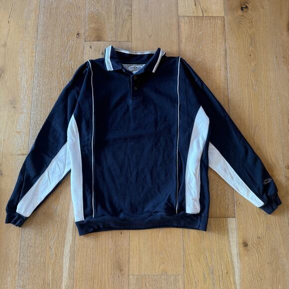 Vintage Penguin Sport Quarter Zip Pullover Men’s M Navy White - Picture 1 of 6